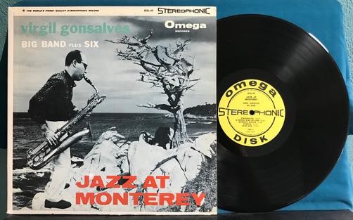 VIRGIL GONSALVES BIG BAND + 6~JAZZ AT MONTEREY~1959 DG 1st PRESS LP~YELLOW LBLS