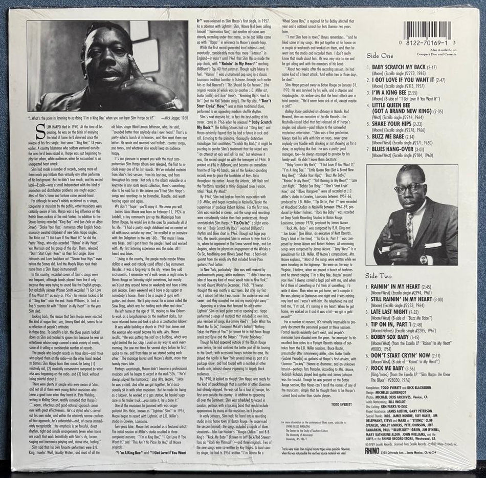 THE BEST OF SLIM HARPO~SEALED ORIGINAL 1989 RHINO RECORDS COMP LP~ELECTRIC BLUES