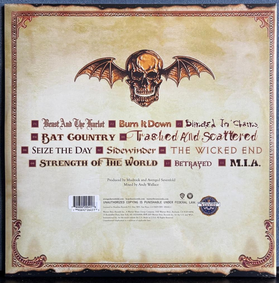 AVENGED SEVENFOLD CITY OF EVIL~RARE SEALED LIMITED 2020 ZIA EXCLUSIVE RE 2-LP