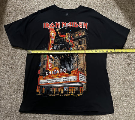 IRON MAIDEN CONCERT T-SHIRT~CHICAGO~2012 TOUR~XL~BLACK~ORIGINAL~RARE~VINTAGE