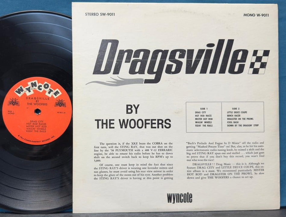 THE WOOFERS DRAGSVILLE~OG 1964 MONO SURF DRAG HOT ROD ROCK ROCKABILLY LP