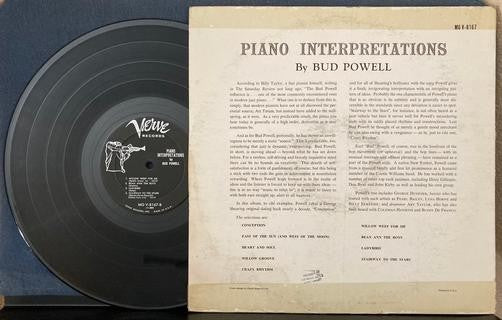 PIANO INTERPRETATIONS BY BUD POWELL~1959 DG VERVE TRUMPETER LABEL RE LP~DSM CVR