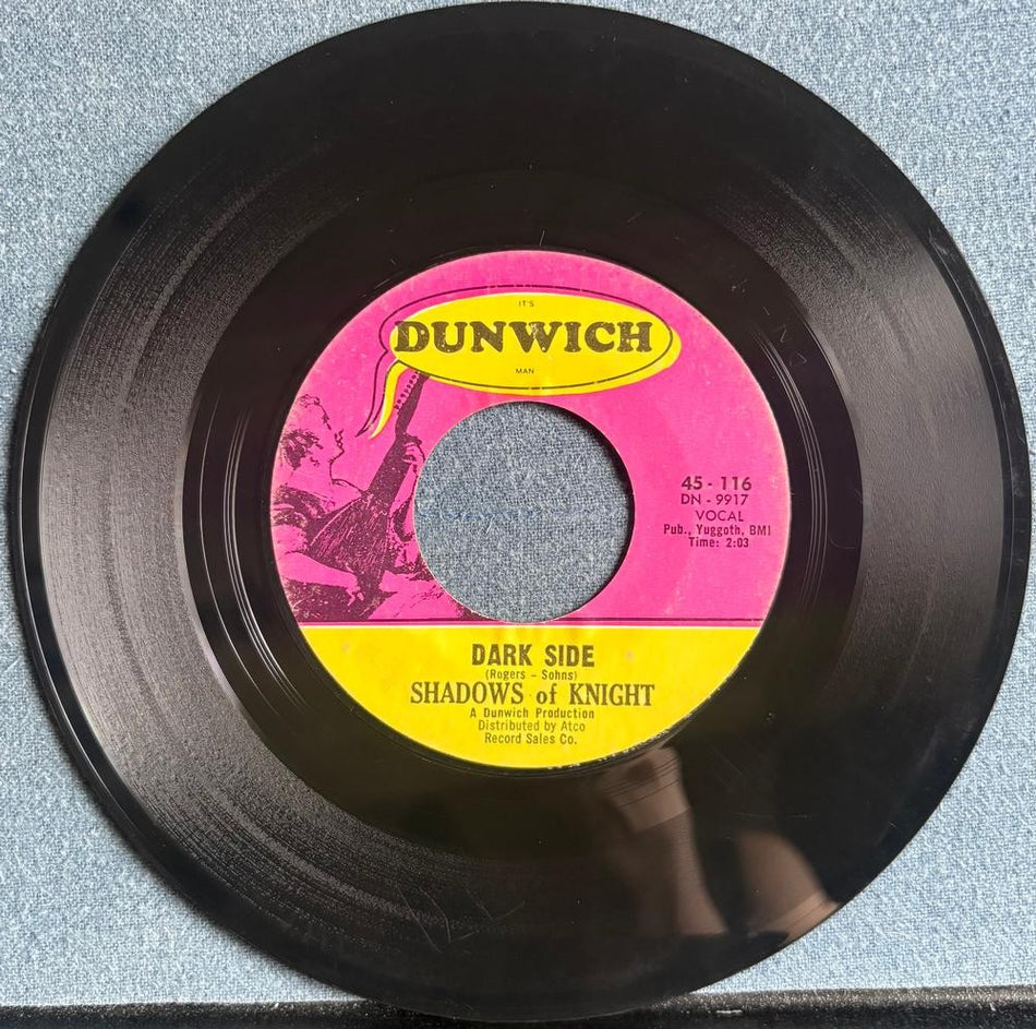 SHADOWS OF NIGHT~GLORIA / DARK SIDE~VG++ 1967 DUNWICH 7-INCH 45 RE~GARAGE ROCK