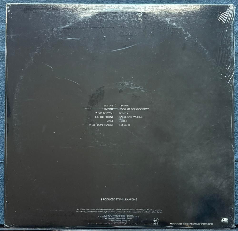 JULIAN LENNON VALOTTE~SEALED OG 1984 COLUMBIA HOUSE CLUB EDITION LP~CRC~POP ROCK