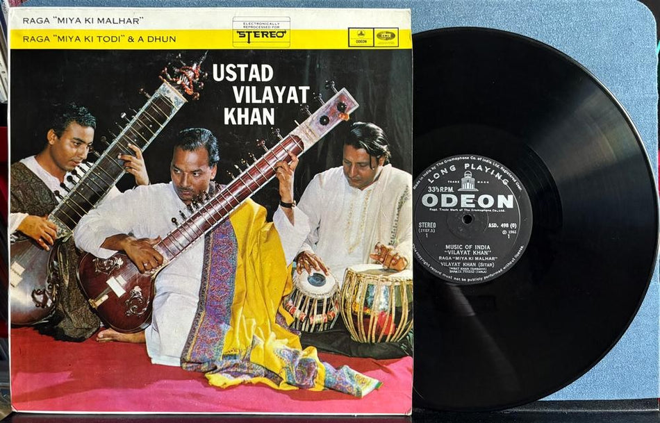USTAD VILAYAT KHAN MUSIC OF INDIA~ORIG 1962 ODEON INDIAN 1st PRESS LP~HINDUSTANI