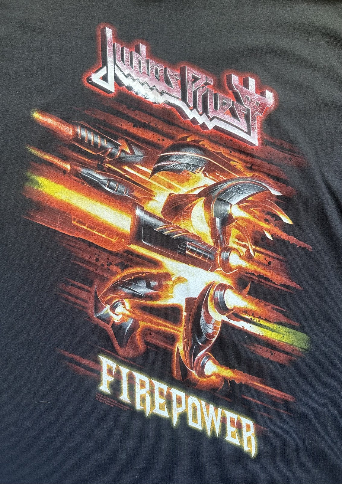JUDAS PRIEST T-SHIRT~2018 TOUR~FIREPOWER~XL~DELTA~BLACK~EXC COND~METAL~RARE