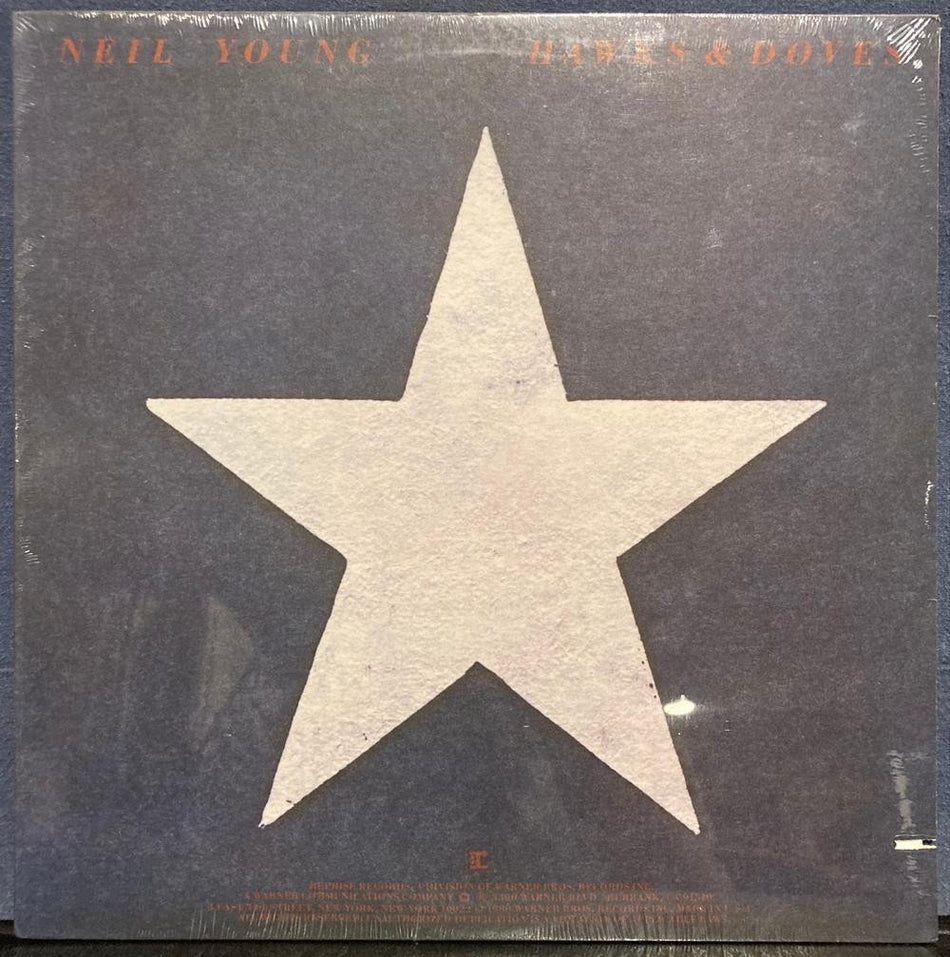 NEIL YOUNG HAWKS & DOVES~RARE SEALED ORIG 1980 REPRISE LP w/TRACK LIST STICKER