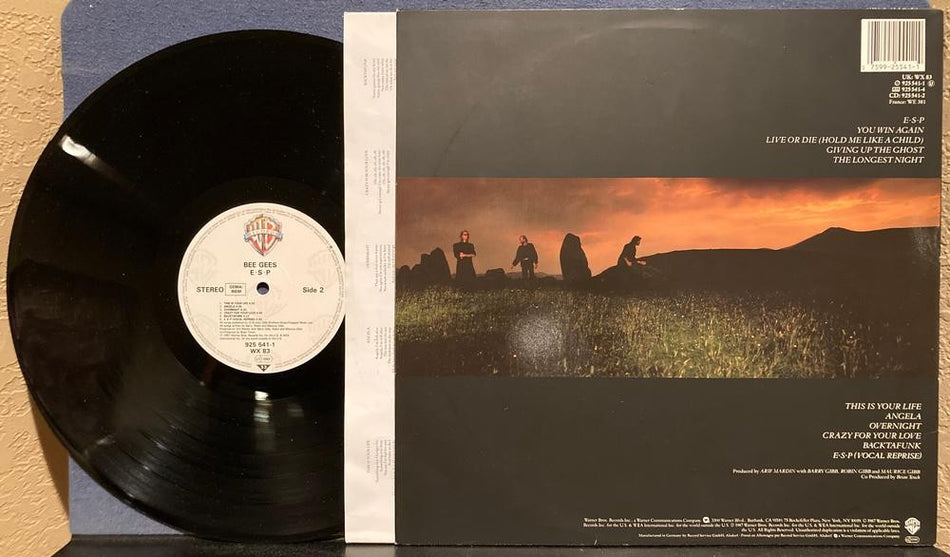 BEE GEES E.S.P.~NM- 1987 WARNER BROS UK 1st PRESS LP~MADE IN GERMANY~HYPE~INNER