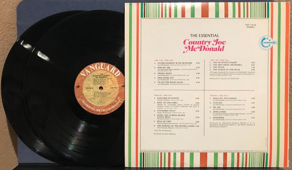 THE ESSENTIAL COUNTRY JOE McDONALD~1976 VANGUARD 2-LP COMP~TERRE HAUTE~FOLK ROCK