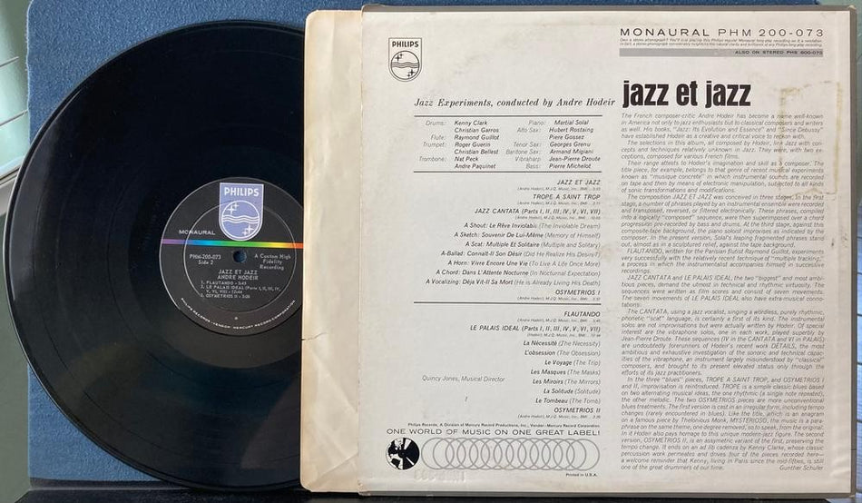 ANDRE HODEIR JAZZ ET JAZZ~1963 PHILIPS MONO DEEP GROOVE RE LP~MUSIQUE CONCRETE