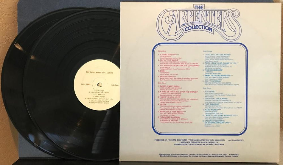 THE CARPENTERS COLLECTION~NM- ORG 1978 CANADA ONLY TV 2-LP COMPILATION~POP~VOCAL