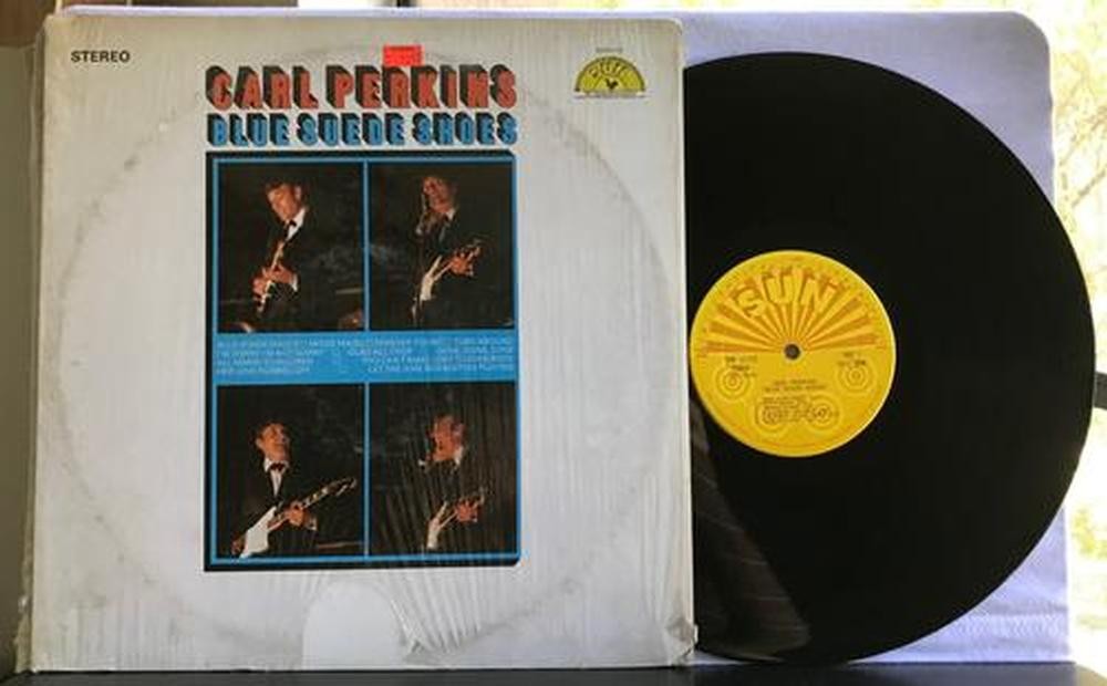 CARL PERKINS BLUE SUEDE SHOES~ORIG 1969 SUN LP~SHRINK~NASHVILLE~JOHNNY CASH