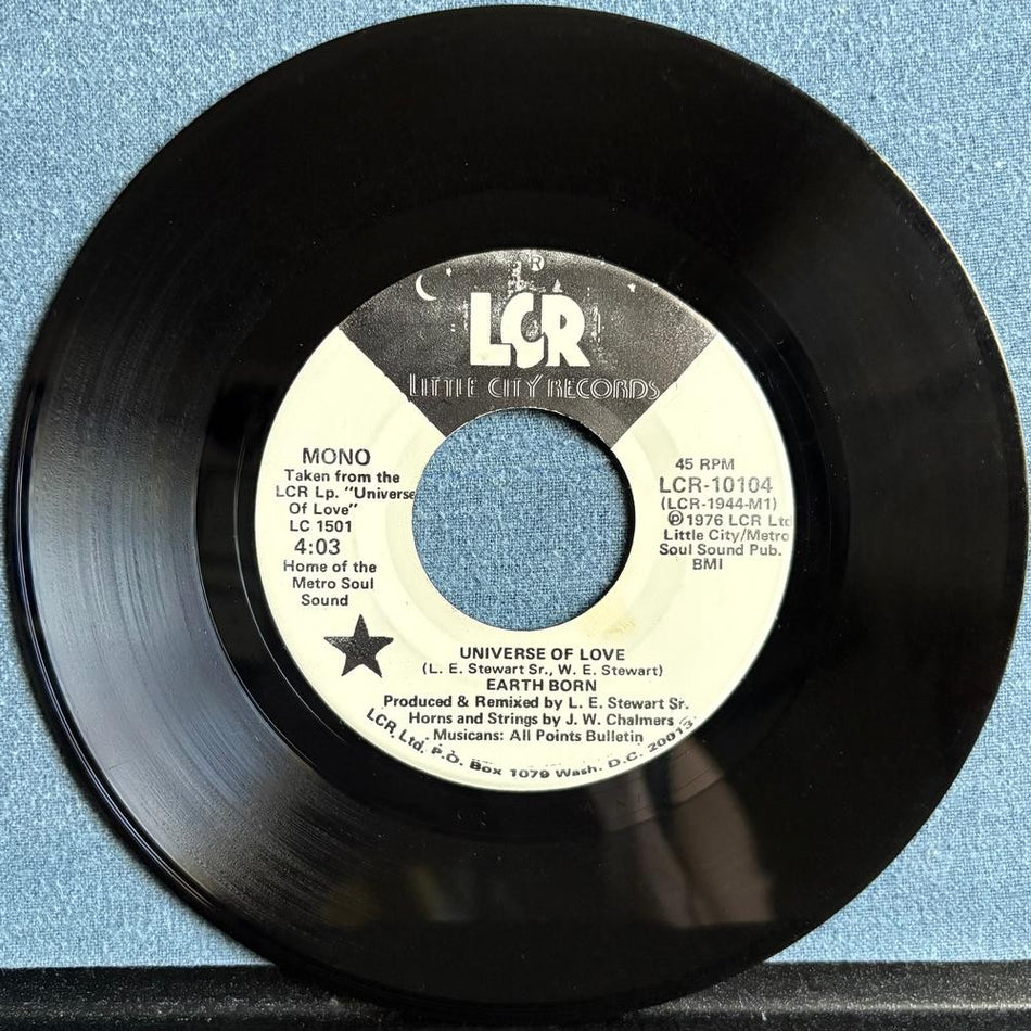 EARTH BORN UNIVERSE OF LOVE~'76 LCR MONO/STEREO WHITE LABEL PROMO 7-INCH 45~FUNK