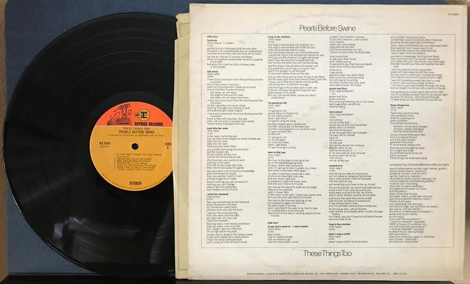 PEARLS BEFORE SWINE THESE THINGS TOO~1969 REPRISE LP~PSYCH FOLK ROCK~TOM RAPP