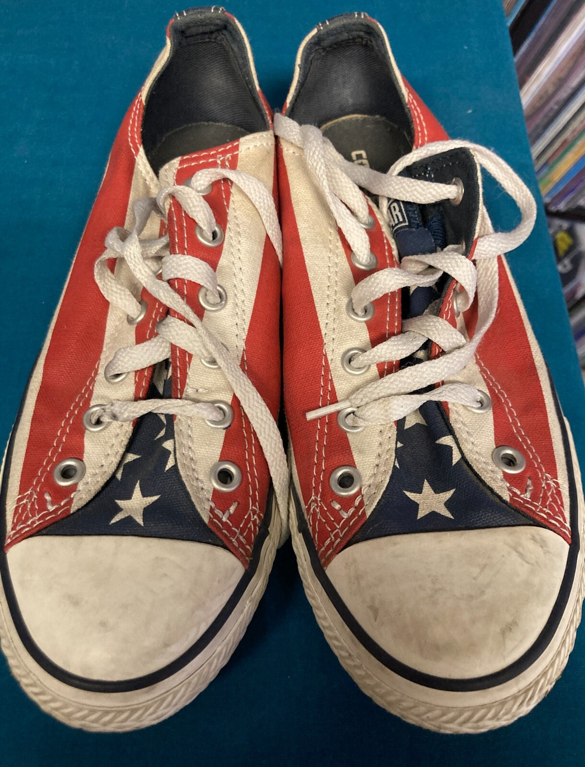 Converse All Star American Flag Low Tops Men 5 Women 7~Excellent Used Condition