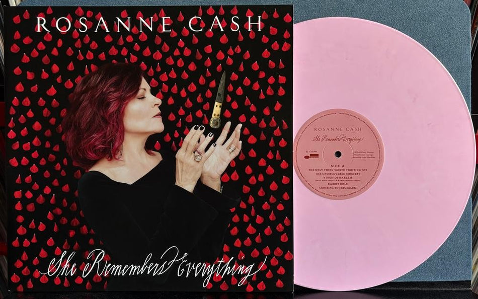 ROSANNE CASH SHE REMEMBERS EVERYTHING~ORIG 2018 PINK VINYL GATEFOLD LP~COUNTRY