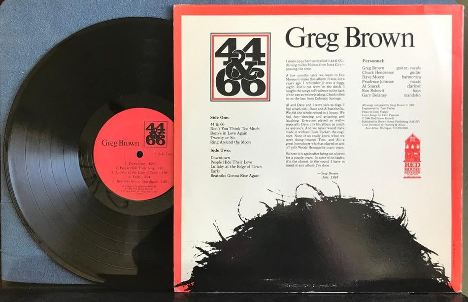 GREG BROWN 44+66~VG+ 1984 RED HOUSE RECORDS QUIEX AUDIOPHILE RE LP~FOLK~COUNTRY