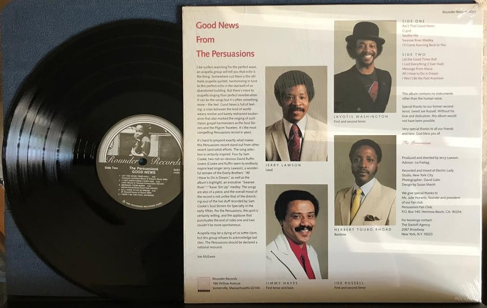 THE PERSUASIONS GOOD NEWS~NM- 1982 ROUNDER QUIEX AUDIOPHILE 1st PRESS LP~SHRINK