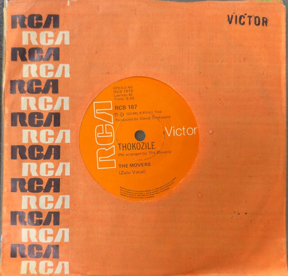 SO. AFRICA 45~THE MOVERS~IMVULA / THOKOZILE~1977 RCA ZULU SOUL 7'~HEAR