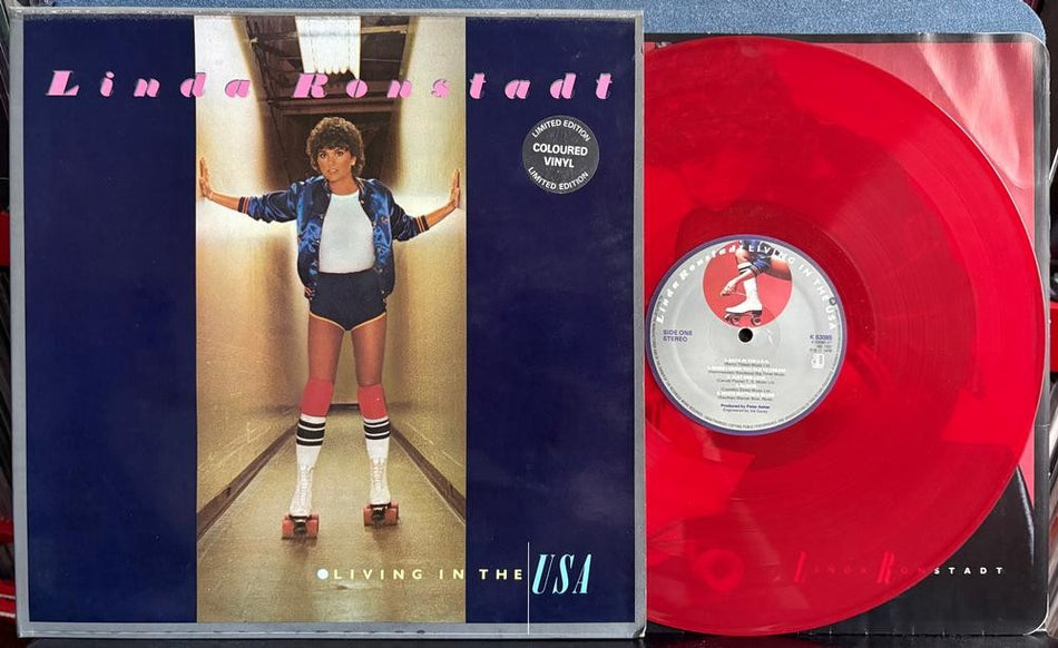 LINDA RONSTADT LIVING IN THE USA~LIMITED EDITION 1978 UK RED VINYL LP~INNER~ROCK