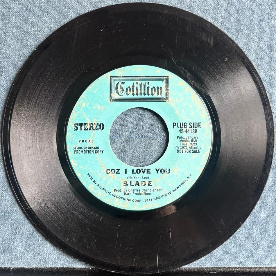 SLADE COZ I LOVE YOU~ORIG 1971 COTILLION MONO/STEREO PROMO 7-INCH 45 SINGLE~GLAM