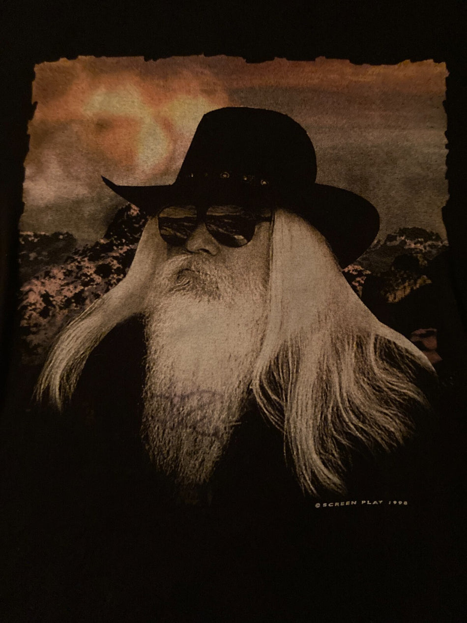LEON RUSSELL 1998 LEGEND IN MY TIME HANK WILSON III T-SHIRT~BLACK~MD~SCREEN PLAY
