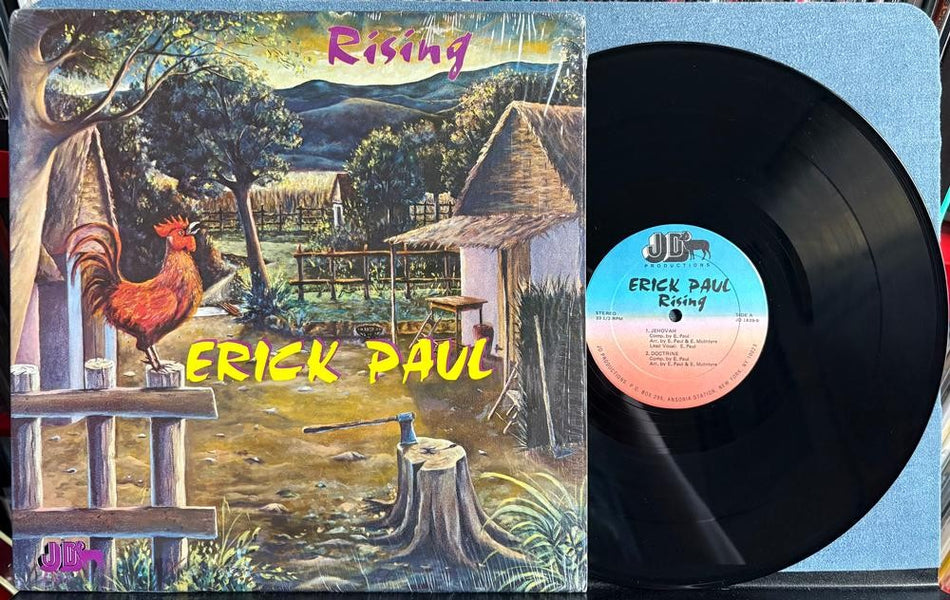 ERICK PAUL RISING~RARE VG++ ORG 1985 JD PRODUCTIONS HAITI LP w/SHRINK~AFRO-SYNTH
