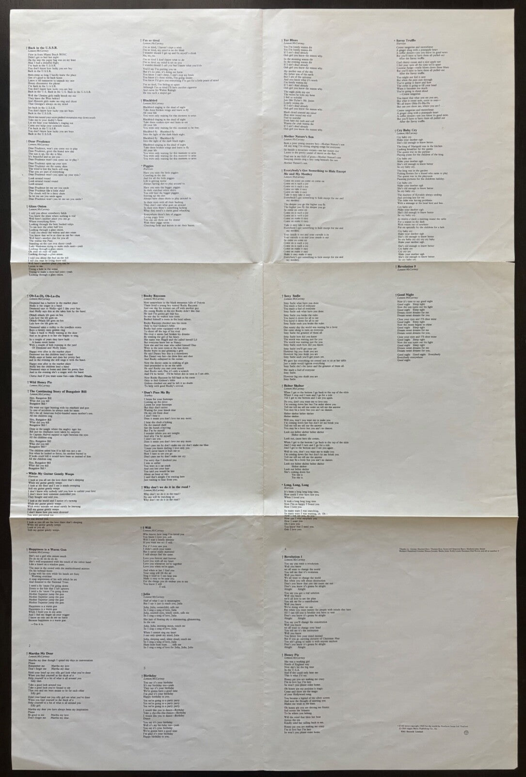 BEATLES WHITE ALBUM~RARE 1968 LP~7 LABEL ERRORS!!~NUMBERED COVER~POSTER~PICTURES