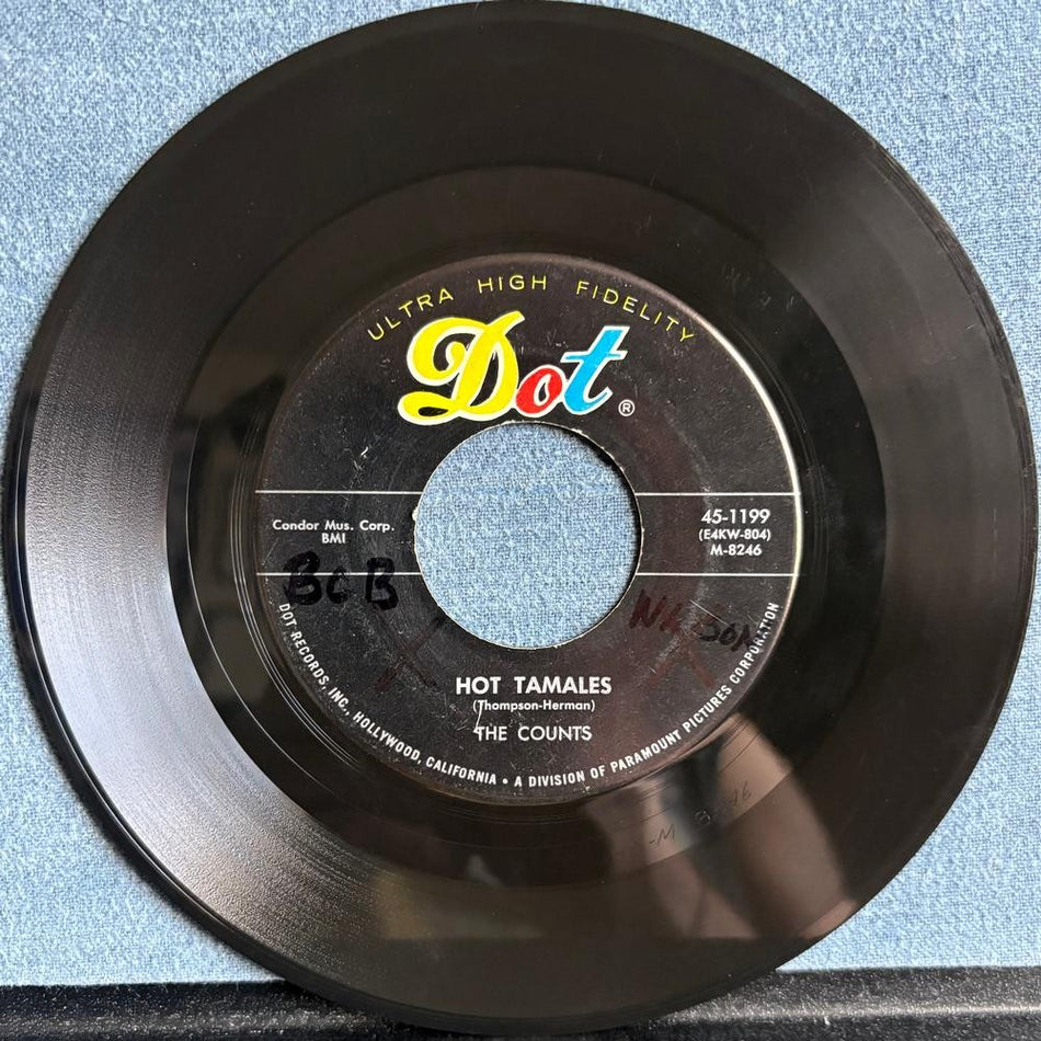 THE COUNTS~HOT TAMALES / BABY DONT YOU KNOW~DOT BLACK LABEL 7-INCH 45 RE~DOO WOP