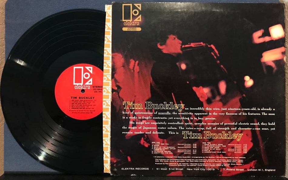 TIM BUCKLEY 1966 S/T DEBUT LP~1970 ELEKTRA RED LBL RE LP~ACID WASHED FOLK PSYCH