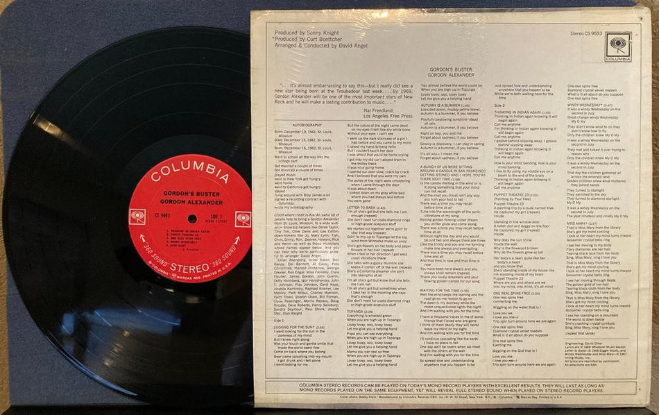 GORDON ALEXANDER GORDON'S BUSTER~NM- 1968 2-EYE 360 SOUND LP w/SHRINK~PSYCH POP