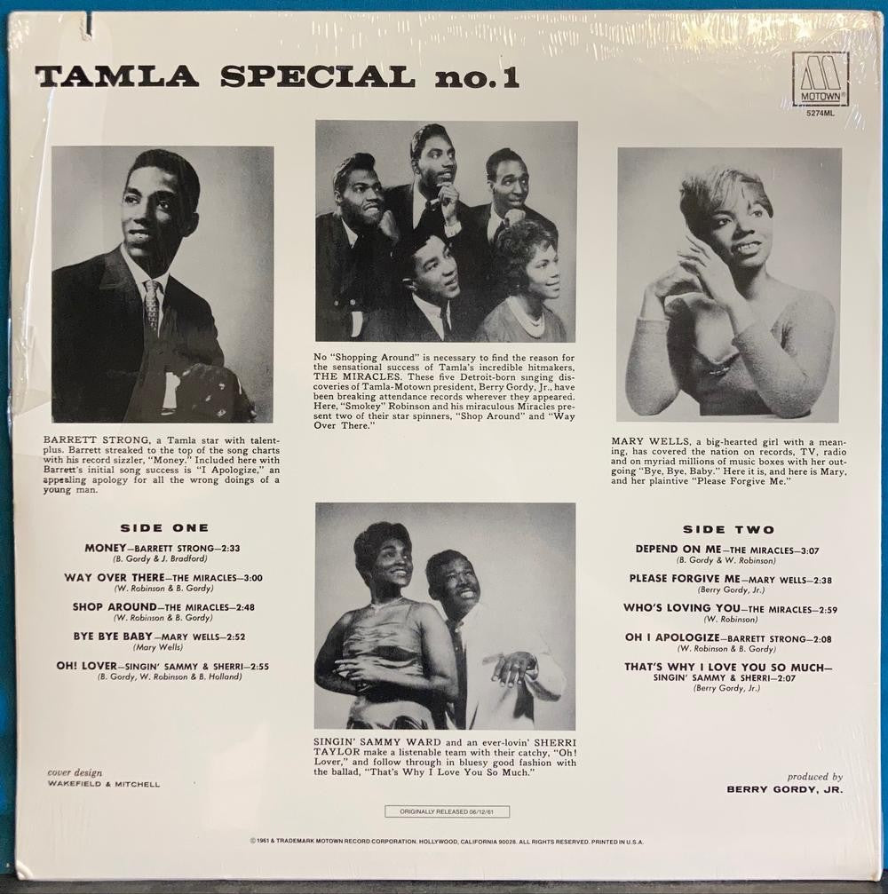 TAMLA SPECIAL #1~SEALED 1982 MOTOWN COMPILATION LP REISSUE~MIRACLES~MARY WELLS