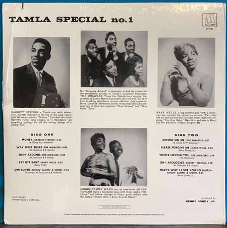 TAMLA SPECIAL #1~SEALED 1982 MOTOWN COMPILATION LP REISSUE~MIRACLES~MARY WELLS