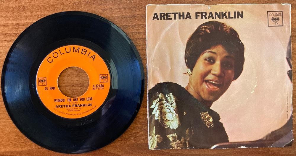 ARETHA FRANKLIN~DON'T CRY, BABY~ORIG 1962 COLUMBIA 7-INCH PIC SLV 45~SOUL~VOCAL