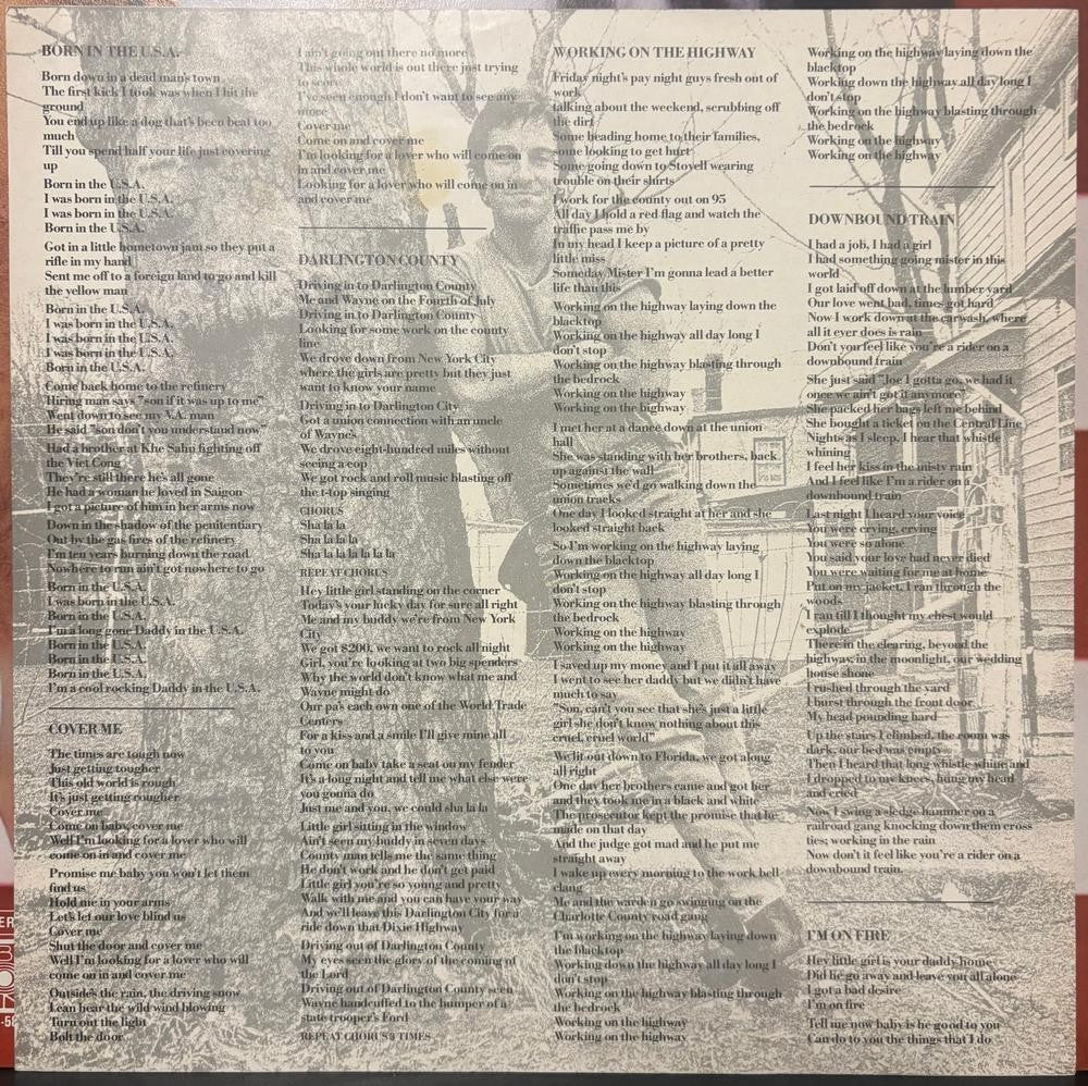 BRUCE SPRINGSTEEN BORN IN THE U.S.A.~1984 CBS MEXICO 1st PRESS LP w/INSERT~INNER