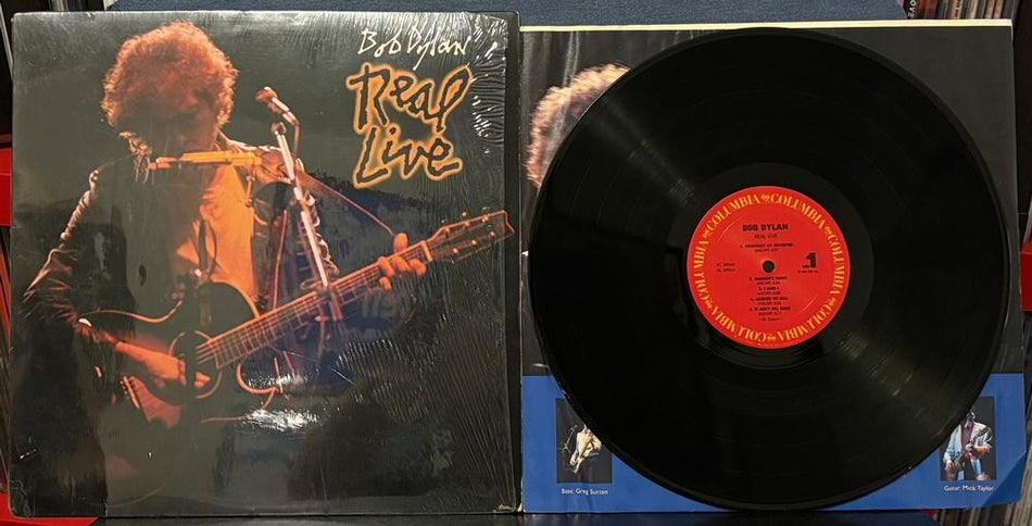 BOB DYLAN REAL LIVE~ORG 1984 COLUMBIA LP w/SHRINK~INNER SLEEVE~PITMAN PRESS~FOLK