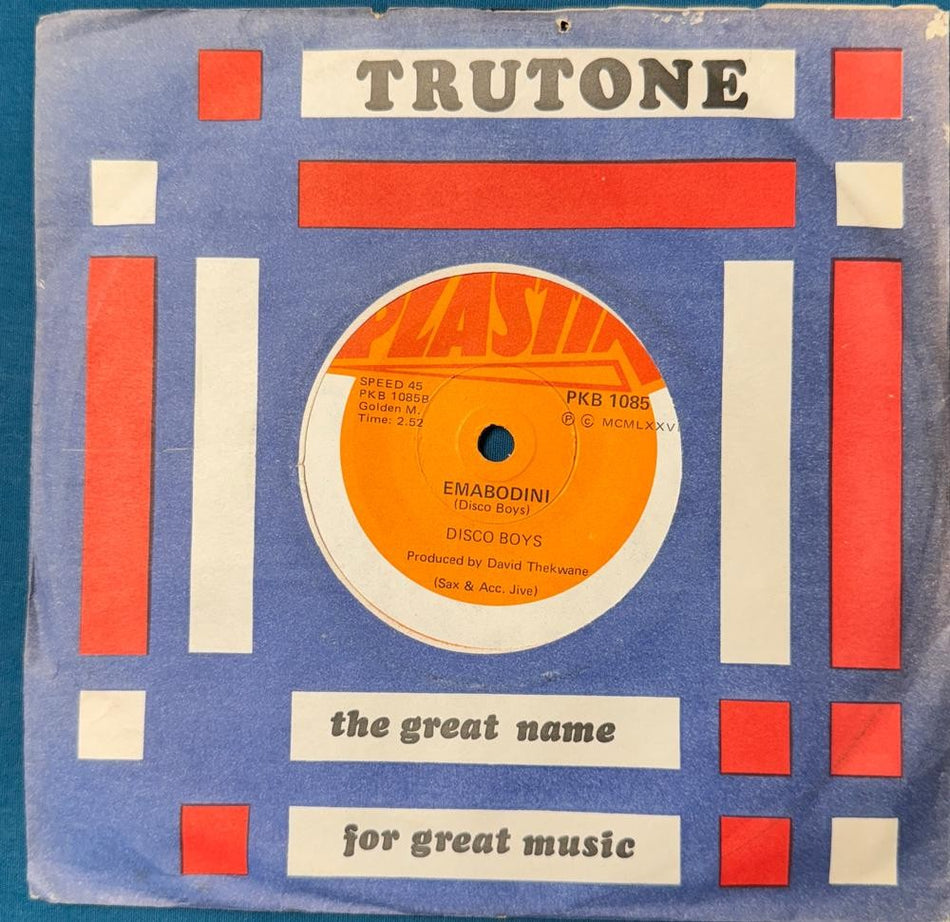 SOUTH AFRICA 45~DISCO BOYS MSHOZA / EMABODINI~1977 PLASTIK~FUNKY JIVE SOUL~HEAR