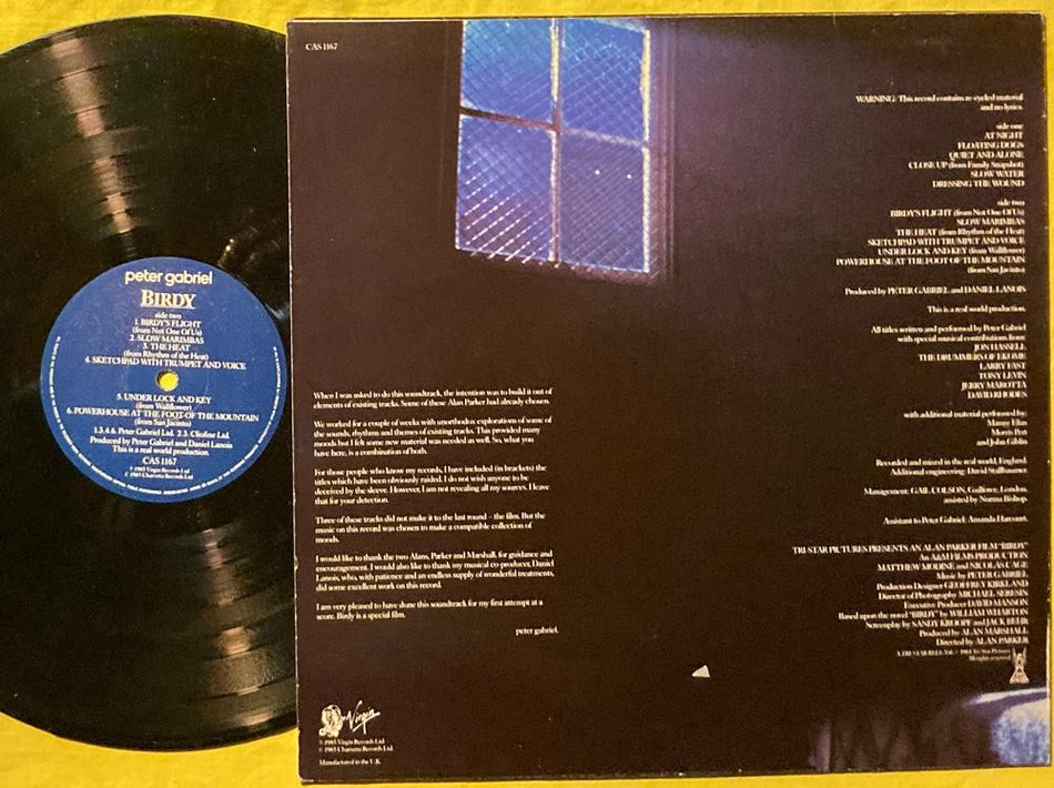 PETER GABRIEL BIRDY OST~ORIG 1985 UK CHARISMA LP~TOWNHOUSE~GENESIS~PROG~LANOIS