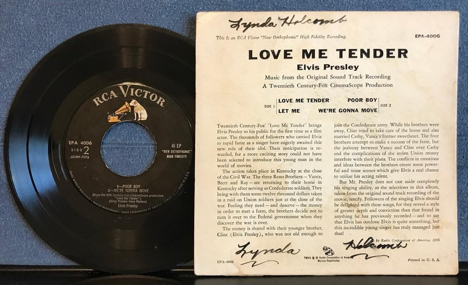 ELVIS PRESLEY LOVE ME TENDER EP~ORG 1956 RCA VICTOR 45 RPM 7-INCH PICTURE SLEEVE