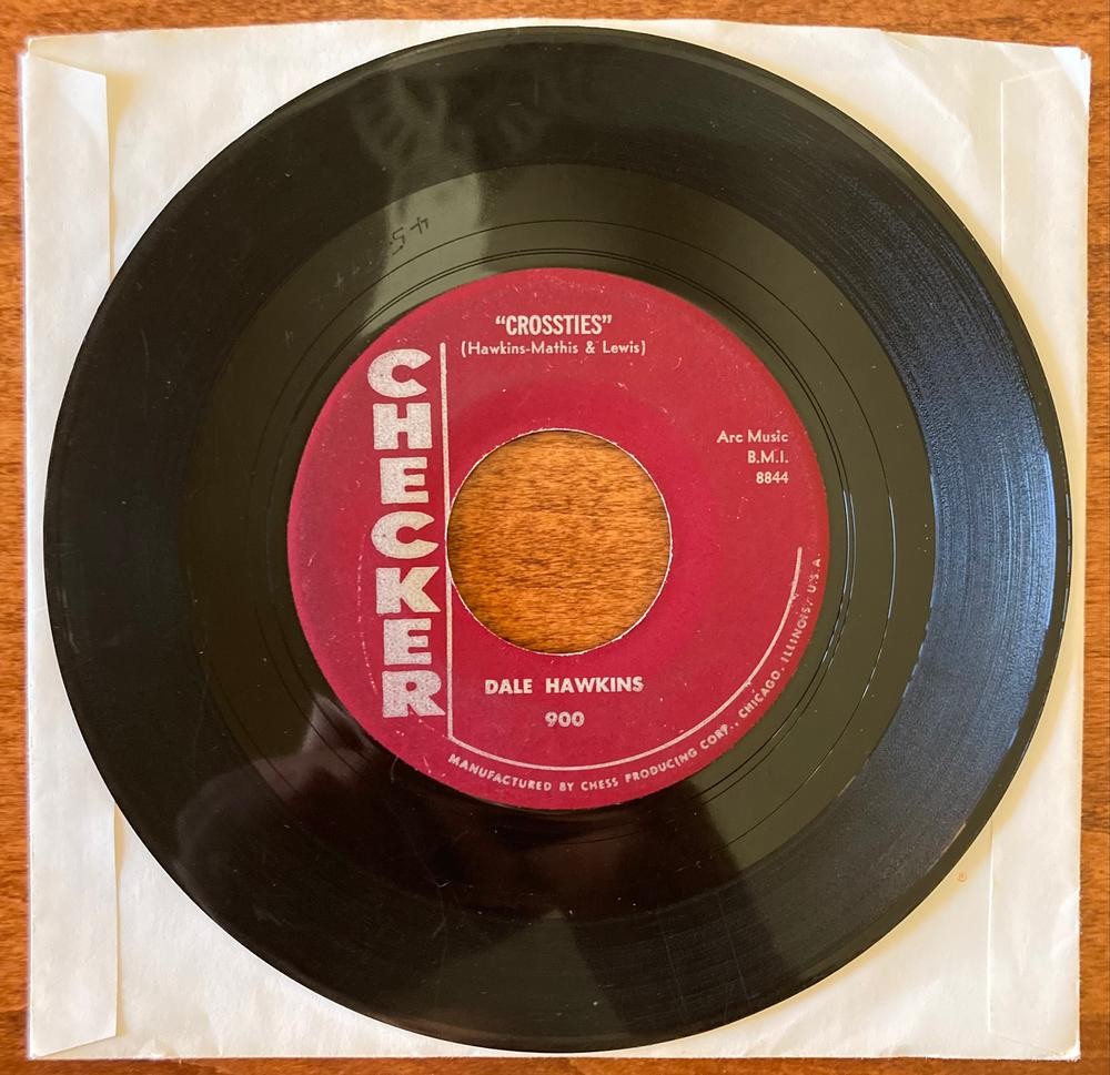 DALE HAWKINS~LA-DO-DADA / CROSSTIES~ORIG 1958 CHECKER 7-INCH 45 SNGL~ROCKABILLY