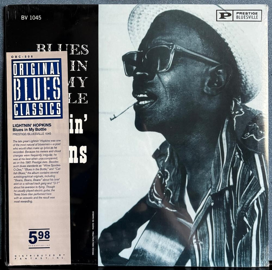 LIGHTNIN' HOPKINS BLUES IN MY BOTTLE~SEALED 1984 ORIGINAL BLUES CLASSICS COMP LP