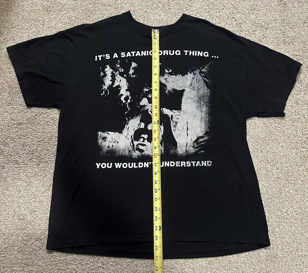 MONSTER MAGNET 1990s T-SHIRT~SATANIC DRUG THING~ORIGINAL~XL~BLACK~ANVIL TAG~VTG