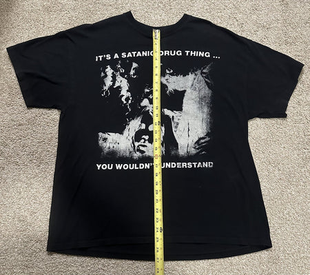 MONSTER MAGNET 1990s T-SHIRT~SATANIC DRUG THING~ORIGINAL~XL~BLACK~ANVIL TAG~VTG