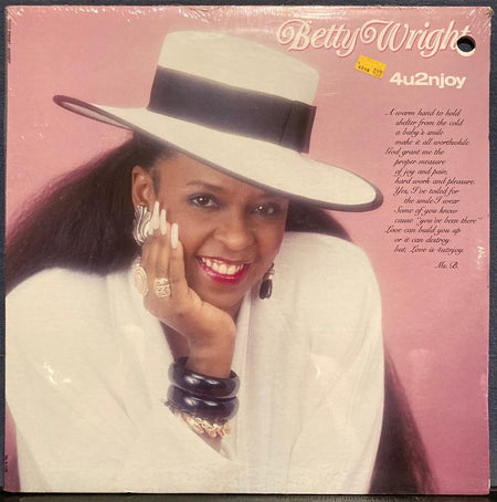 BETTY WRIGHT 4U2NJOY~SEALED ORIG 1989 Ms.B RECORDS LP 3308~HOLE-PUNCH~SOUL~VOCAL