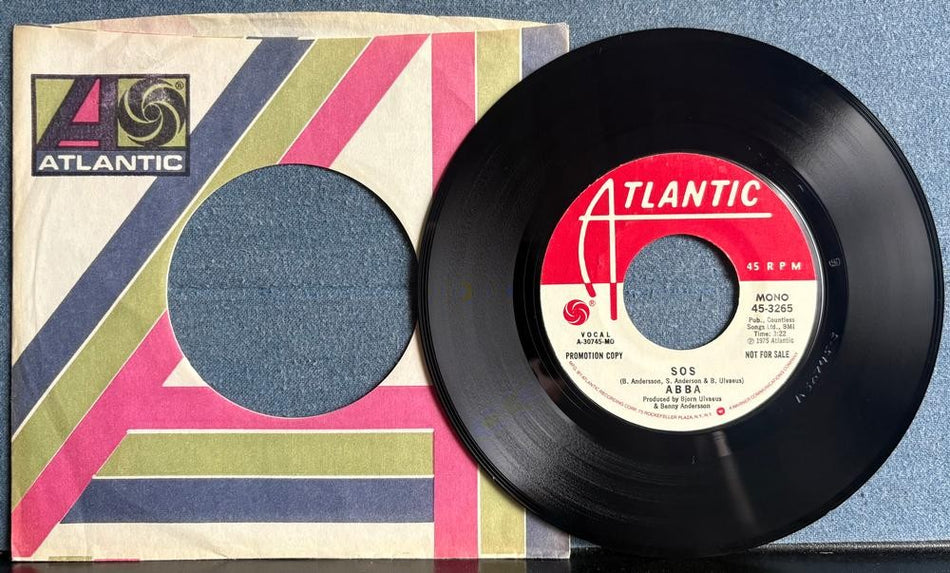 ABBA SOS~NM ORG 1975 MONO/STEREO PROMO 7-INCH 45 w/ATLANTIC SLEEVE~DISCO~45-3265