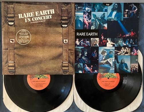RARE EARTH IN CONCERT~VG++ 1971 LIVE 2-LP~UNIPAK BAG COVER~PULL-OUT INSERT~PSYCH