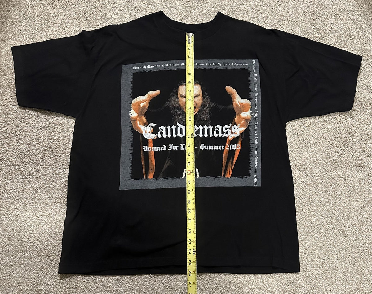 CANDLEMASS CONCERT T-SHIRT~DOOMED FOR LIVE TOUR~SUMMER 2003~XL~BLACK~EXC COND