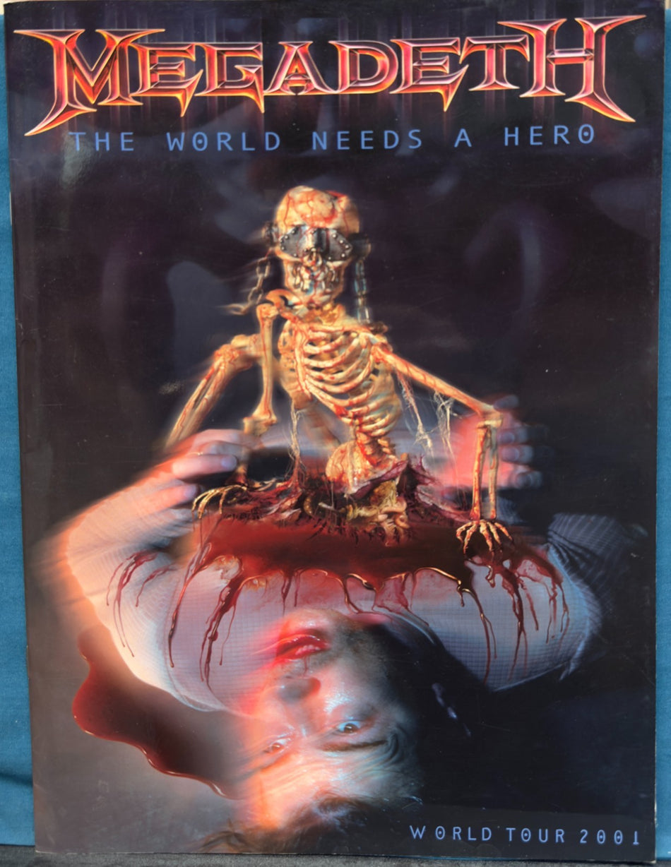 MEGADETH 2001 THE WORLD NEEDS A HERO TOUR BOOK PROGRAM~EXC~MUSTAINE~THRASH METAL