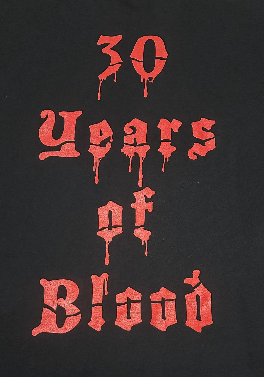 EXODUS 2010s T-SHIRT~30 YEARS OF BLOOD~ORIGINAL~XL~BLACK~EXC COND~RARE~VINTAGE