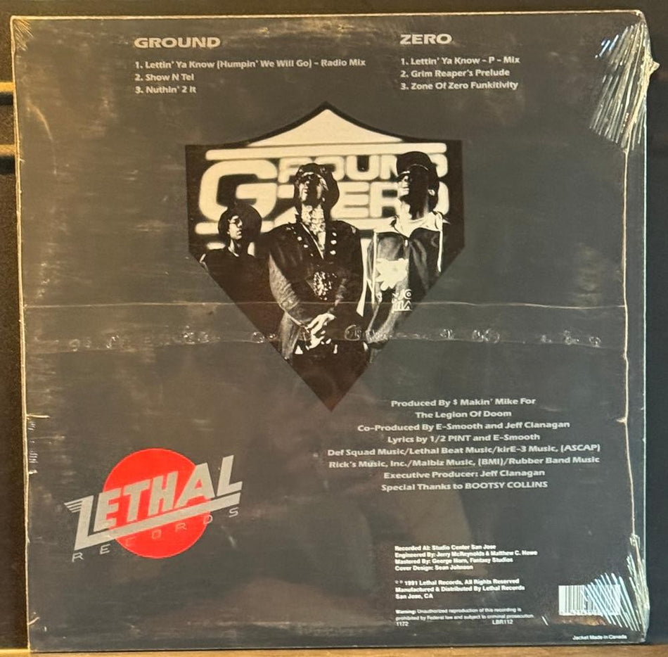 GROUND ZERO FUTURE OF THE FUNK~SEALED 1991 EP w/BOOTSY COLLINS~HIP-HOP